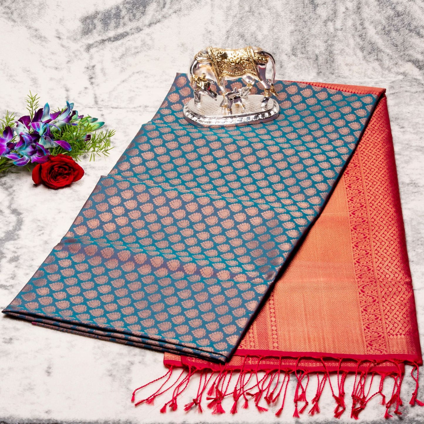 1000 Butta Rama Green Silk Saree | KA10077
