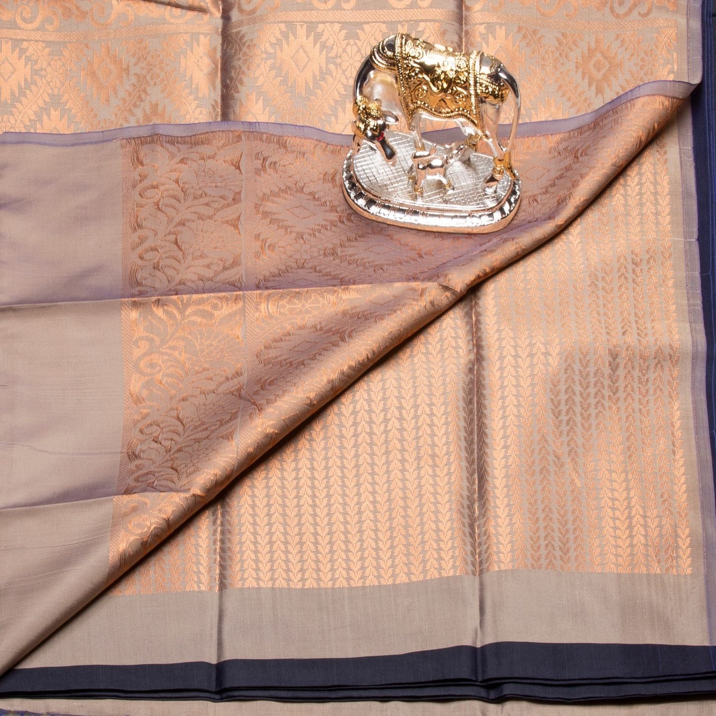 Kanchipuram Thread Midnight Blue Silk Saree | KA10026