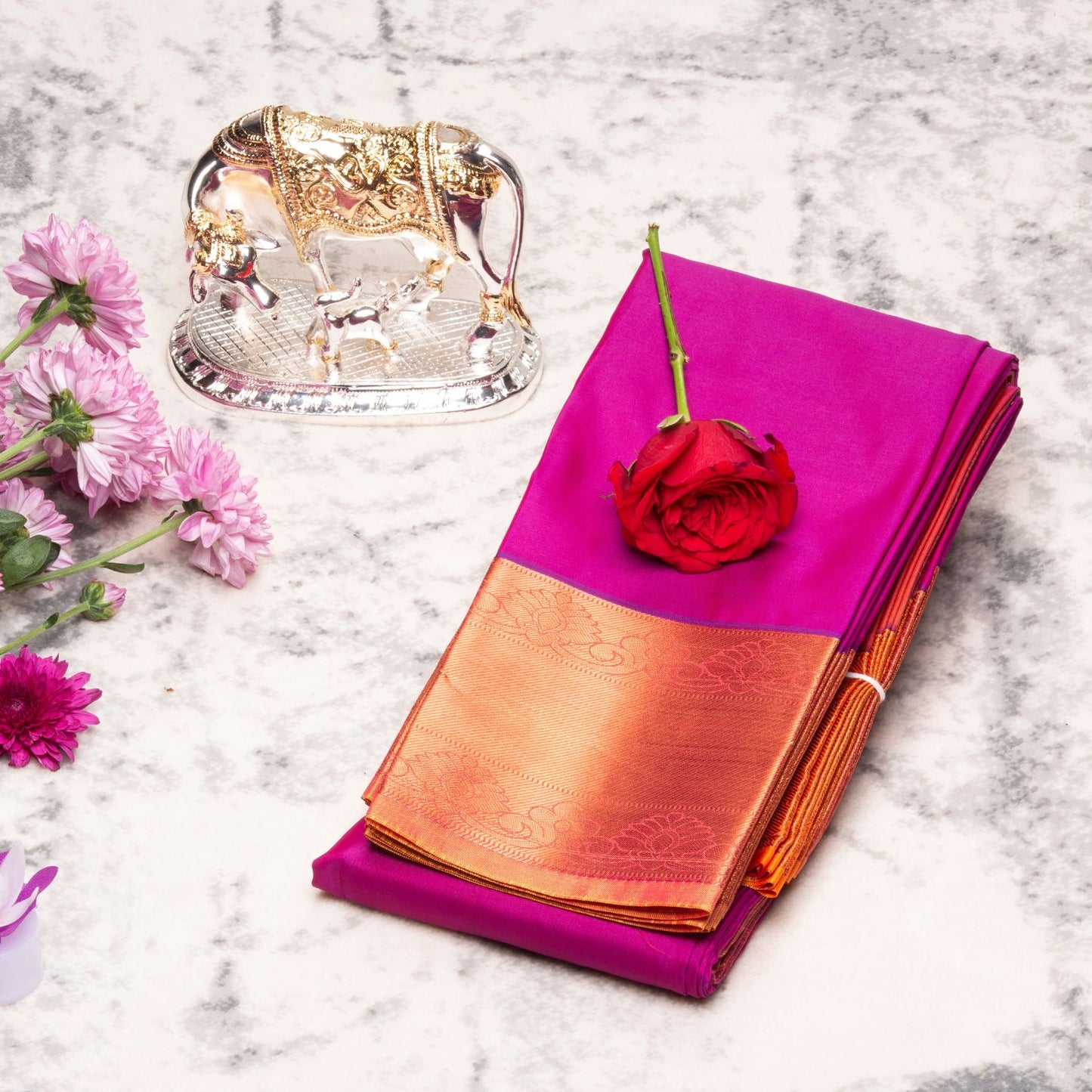 Kanchipuram Soft Lite Purple Silk Saree | KA10004