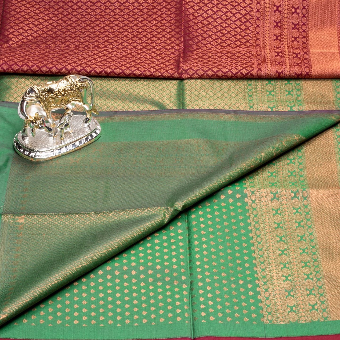 1000 Butta Wine Brown Silk Saree | KA10067