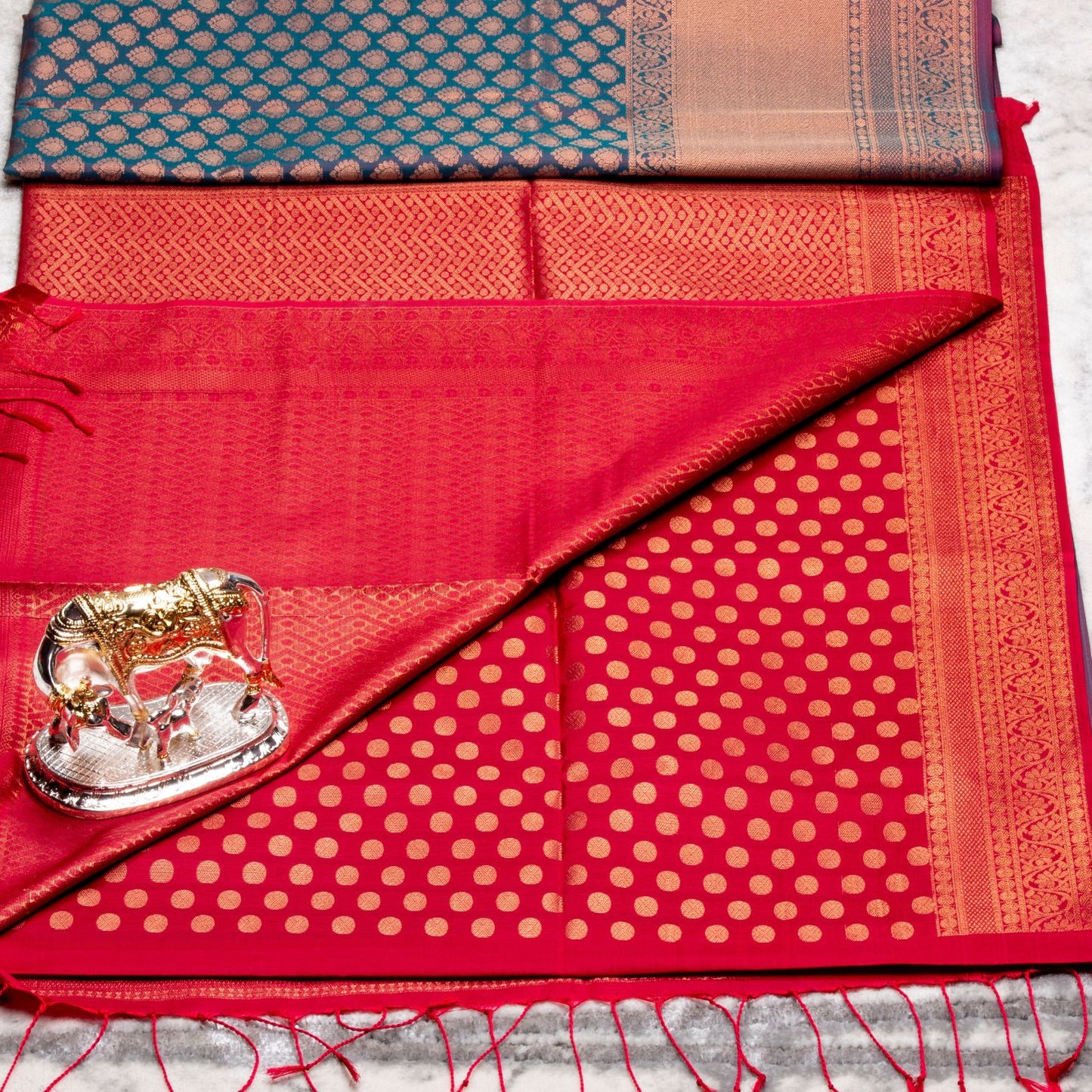 1000 Butta Rama Green Silk Saree | KA10077