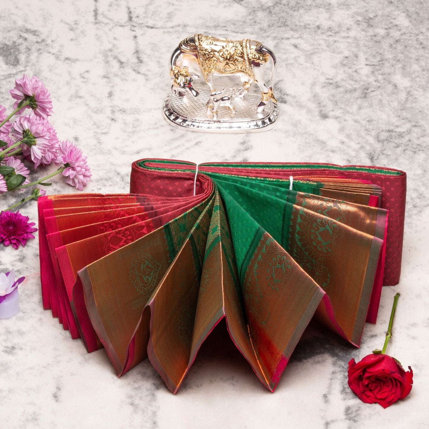 Kanchipuram Soft Silk Lite Red Plum Silk Saree | KA10013