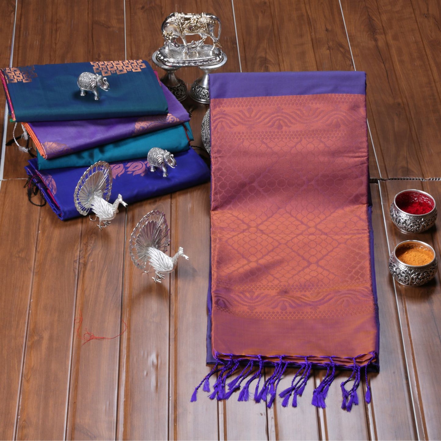 Kanchipuram Soft Italian Purple Silk Saree | KA10248