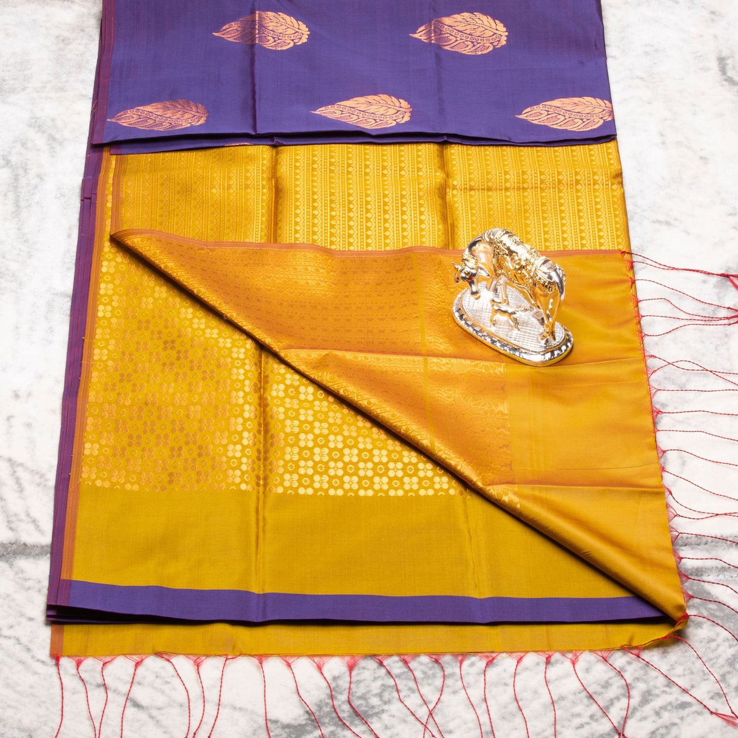 Kanchipuram Thread Cranberry Purple Silk Saree | KA10024