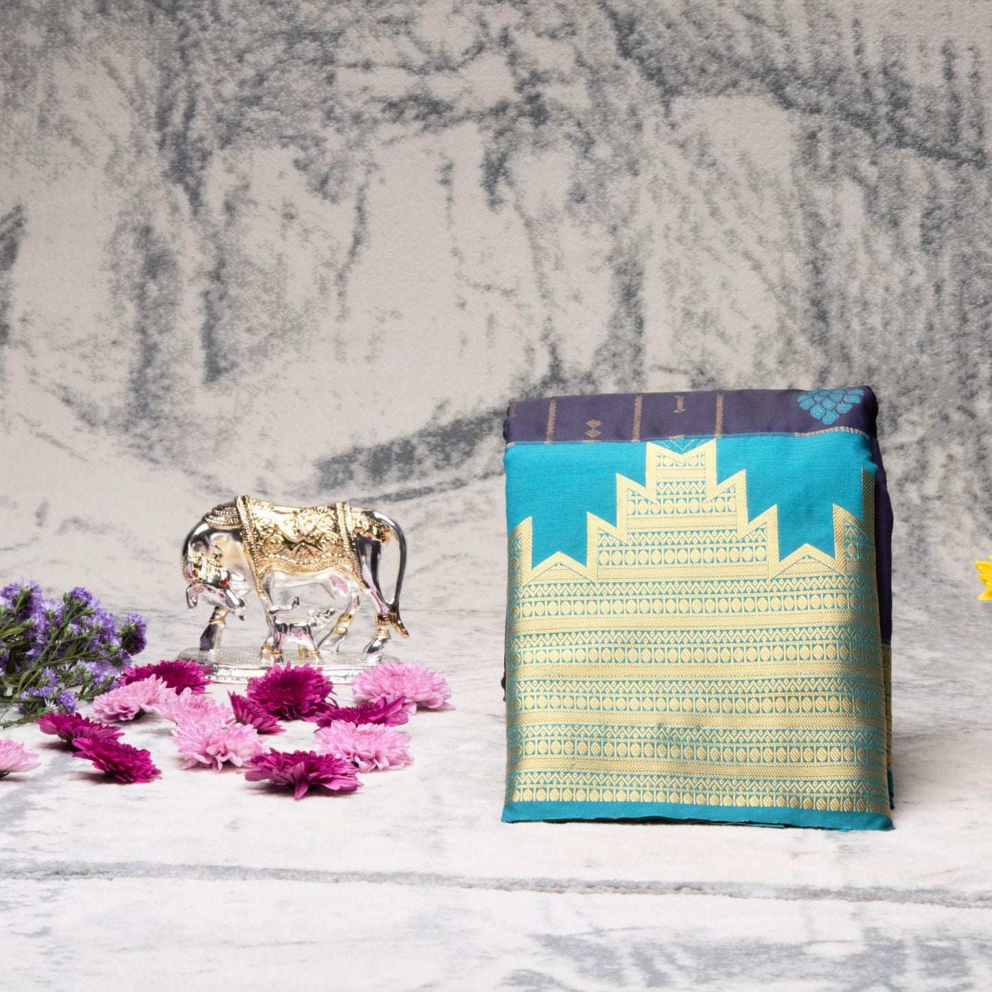 Kanchipuram Pure Indigo Silk Saree | KA10134