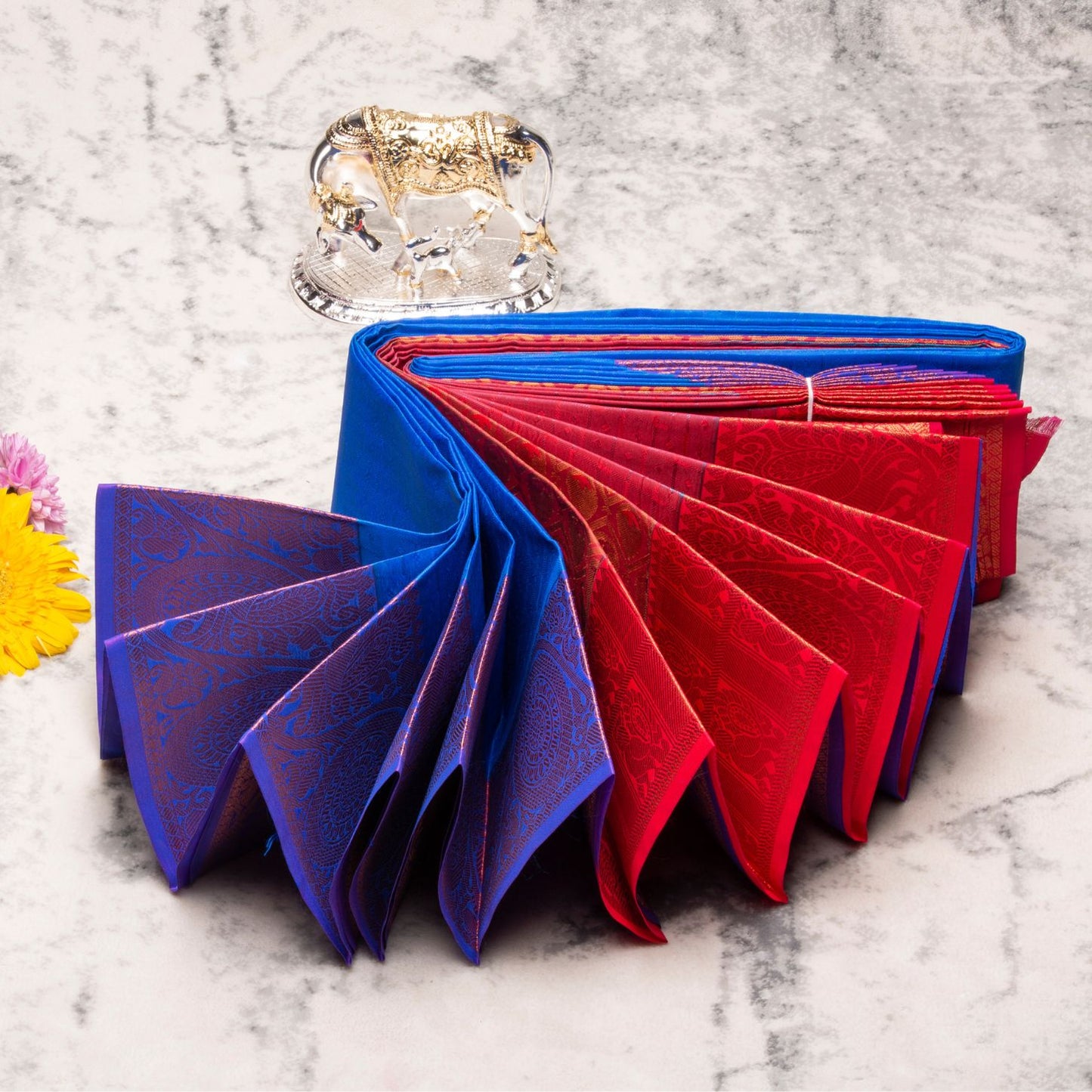 Kanchipuram Soft Persian Blue Silk Saree | KA10016
