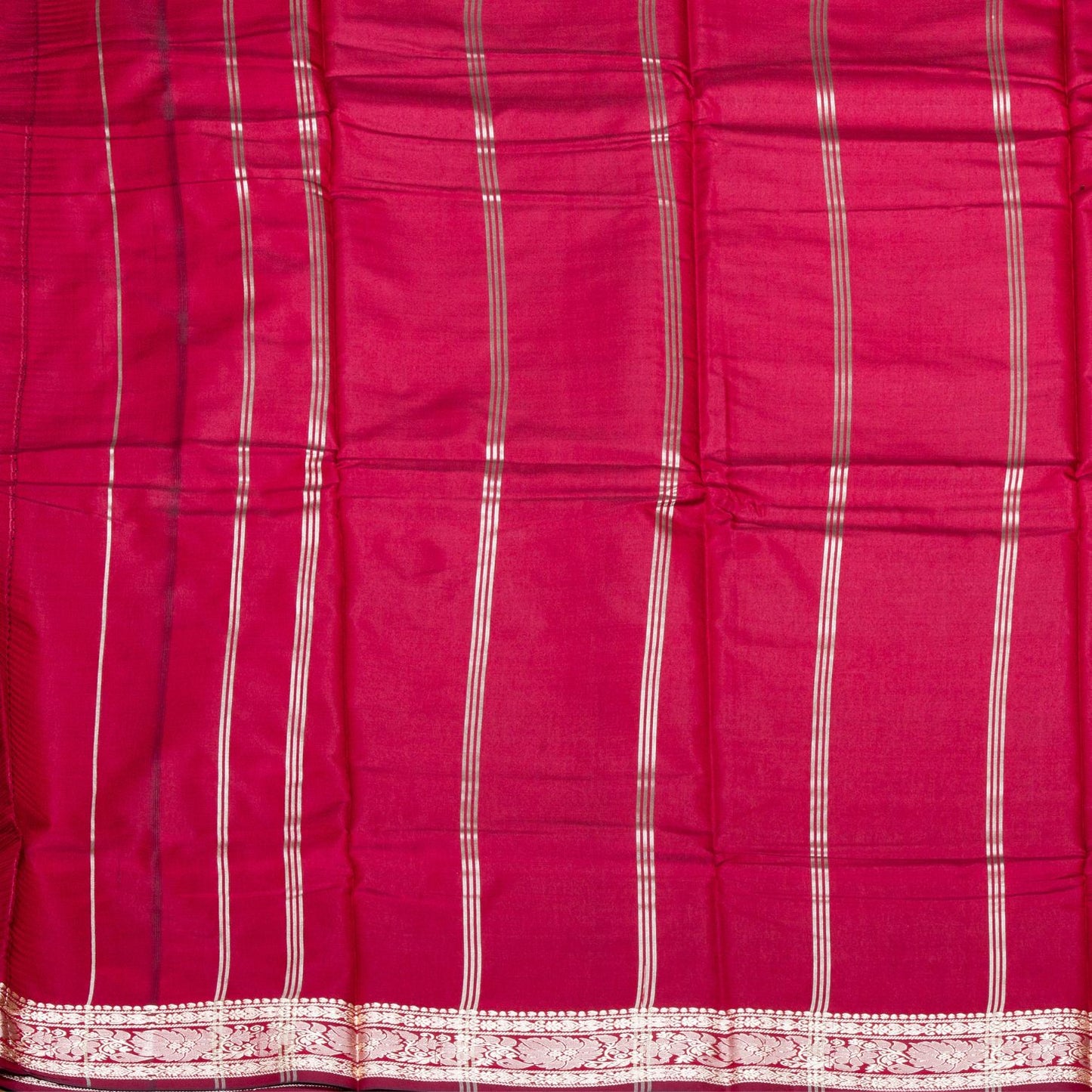Kanchipuram Banarasi Golden Rod Silk Saree | KA10095
