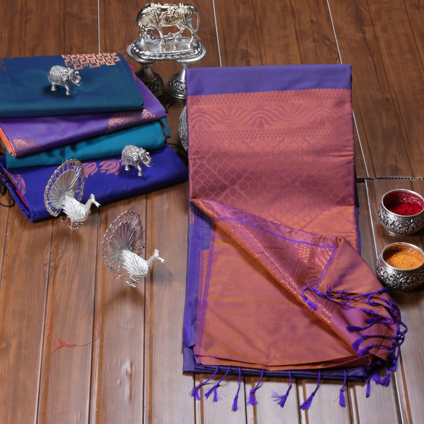 Kanchipuram Soft Italian Purple Silk Saree | KA10248