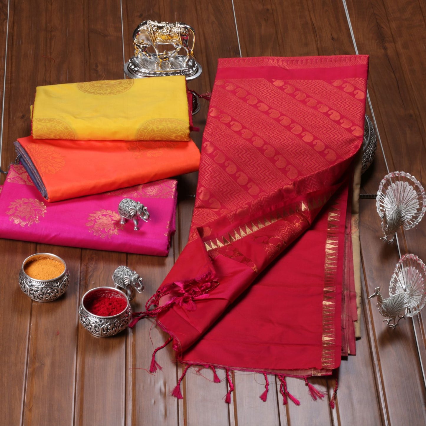 Kanchipuram Soft Cream Silk Saree | KA10243