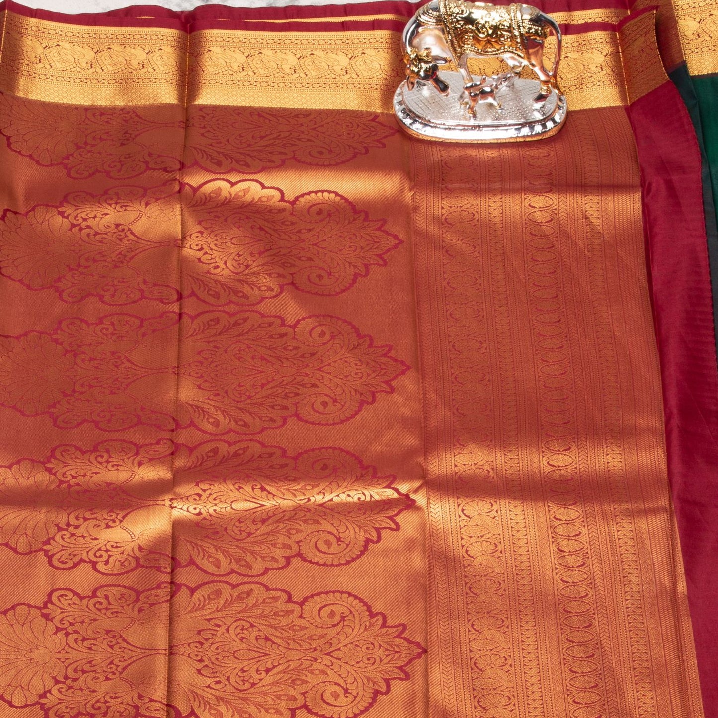 Kanchipuram Pure Forest Green Silk Saree | KA10159