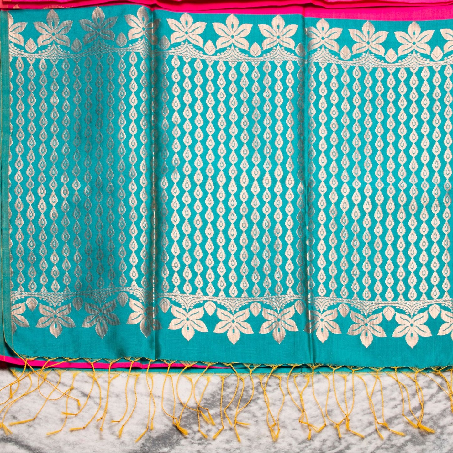 Kanchipuram Thread Shocking Pink Silk Saree | KA10035