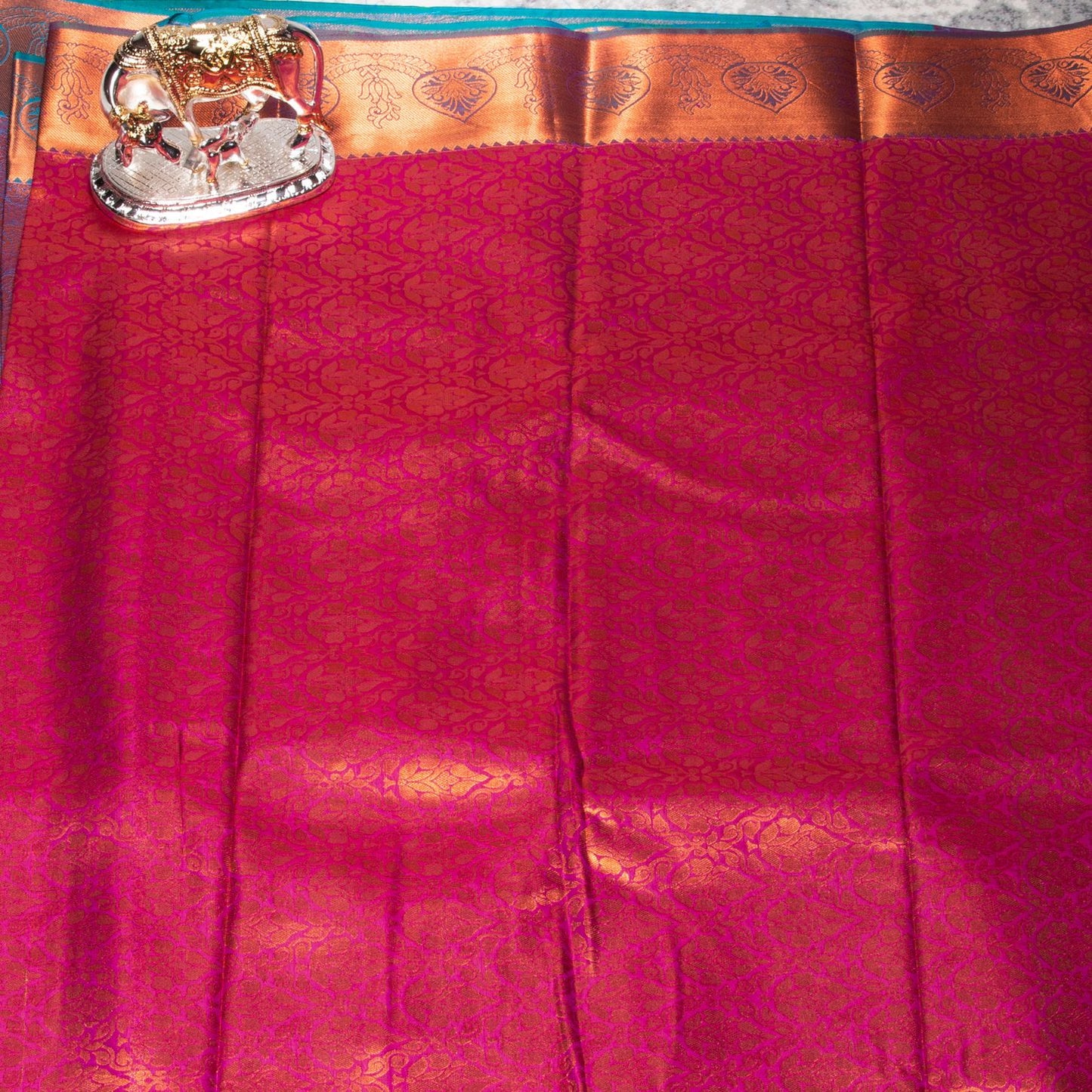 Kanchipuram Tissue Ananda Blue Silk Saree | KA10184