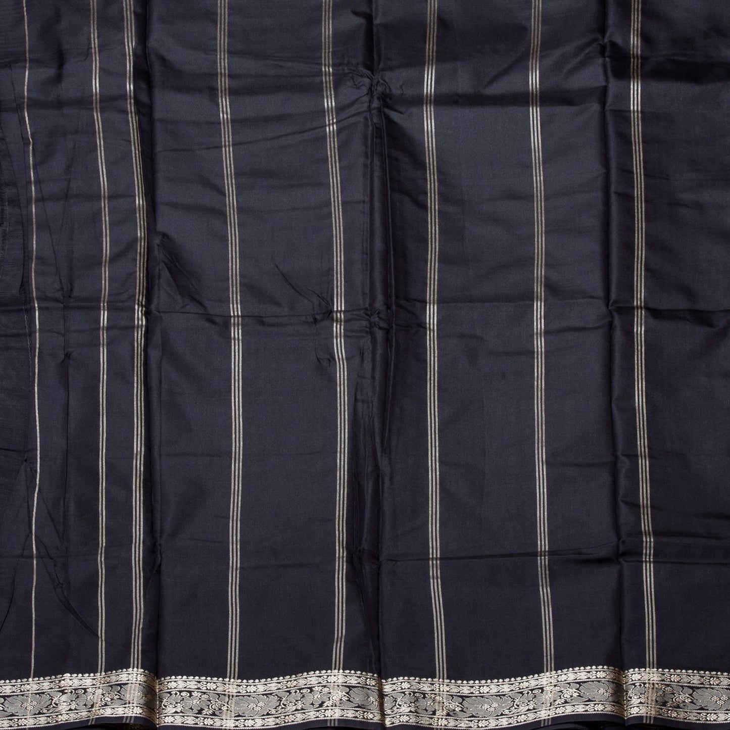 Kanchipuram Banarasi Dark Grey Silk Saree | KA10094