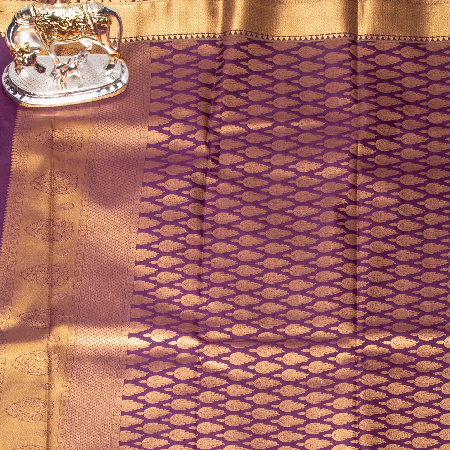 Kanchipuram Pure Orange Silk Saree | KA10149