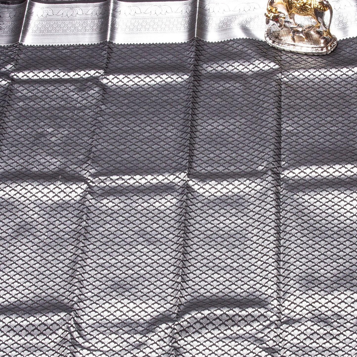 Silver Butta Black Silk Saree | KA10059