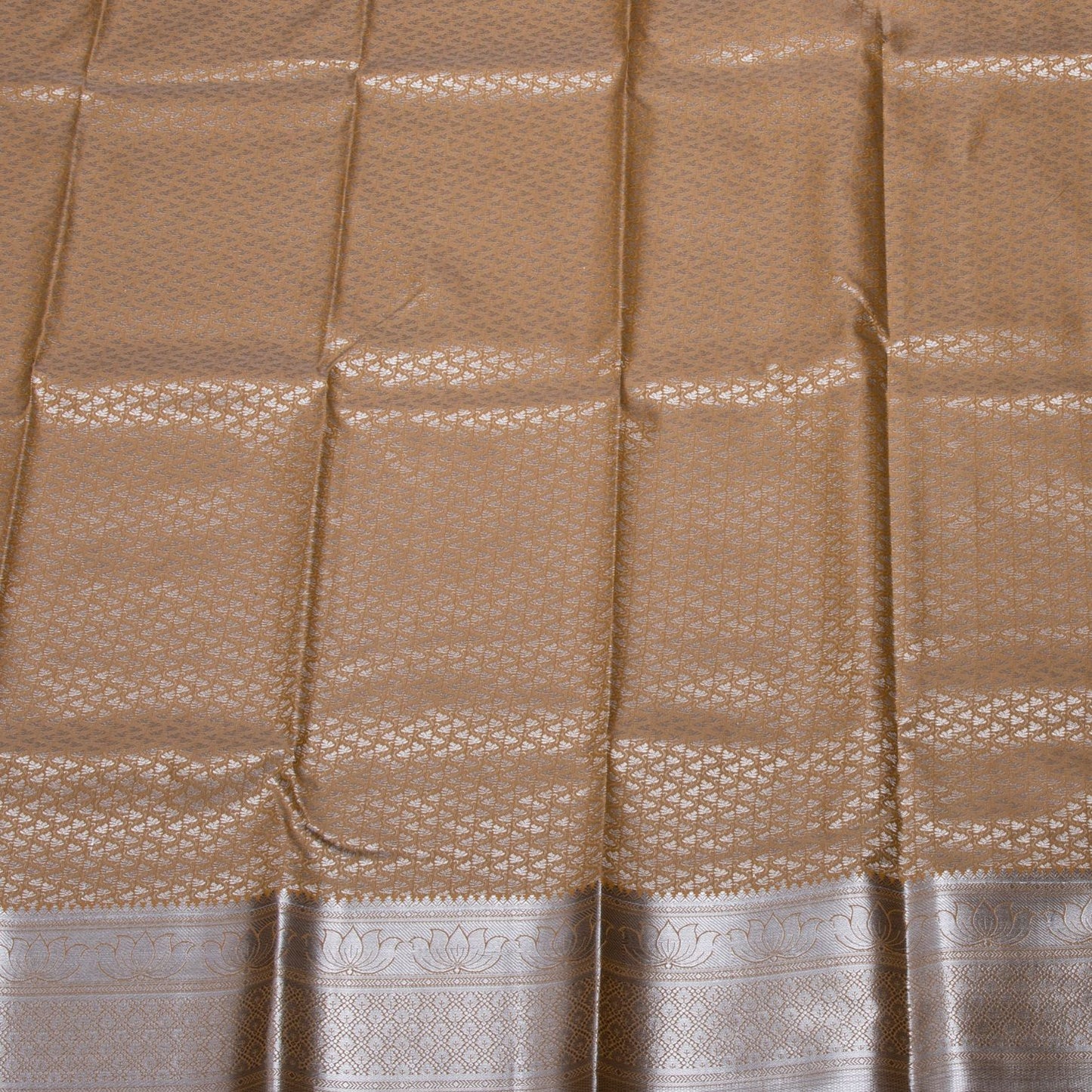 Silver Butta Light Wheat Silk Saree | KA10057