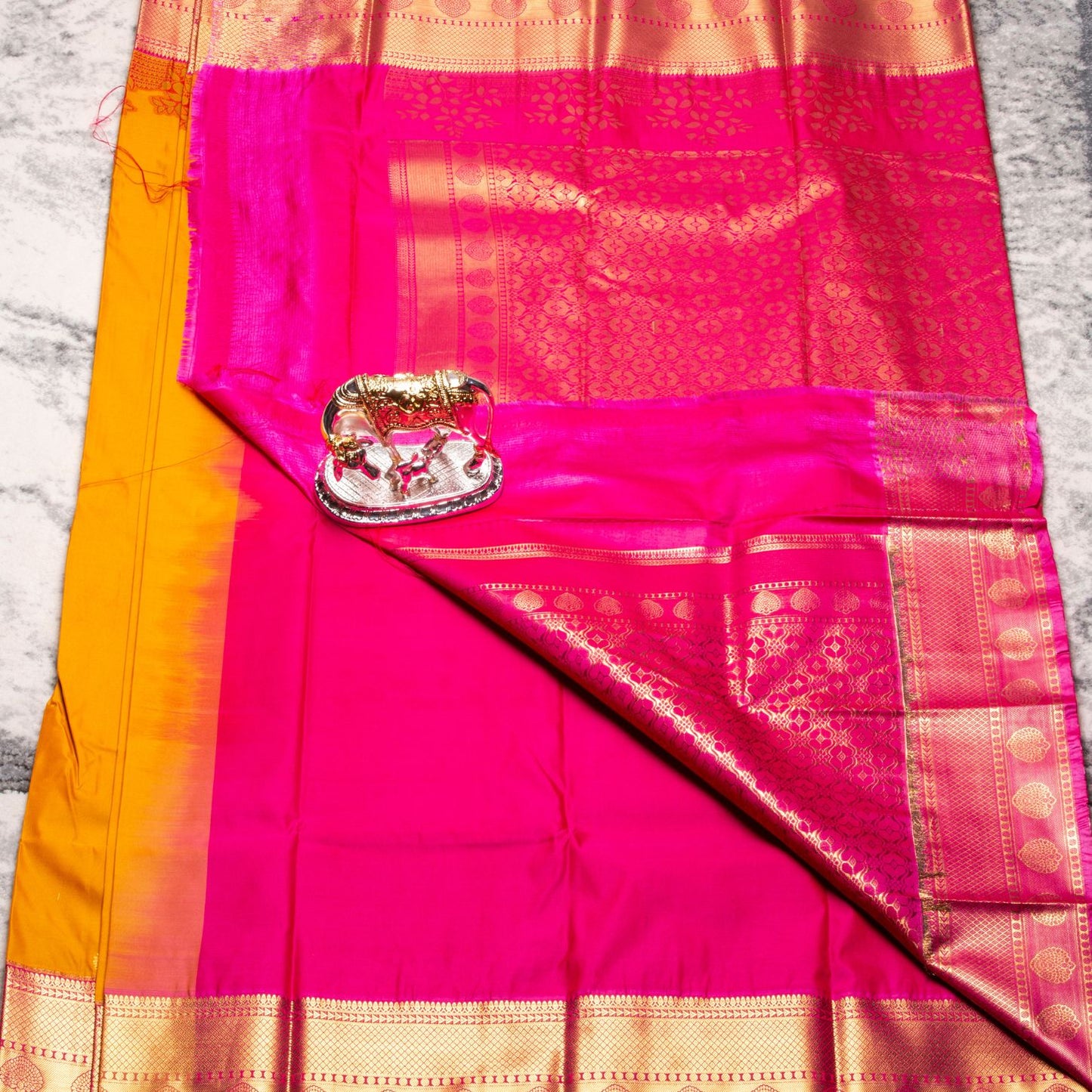 Kanchipuram Traditional Haladhi Silk Saree | KA10153