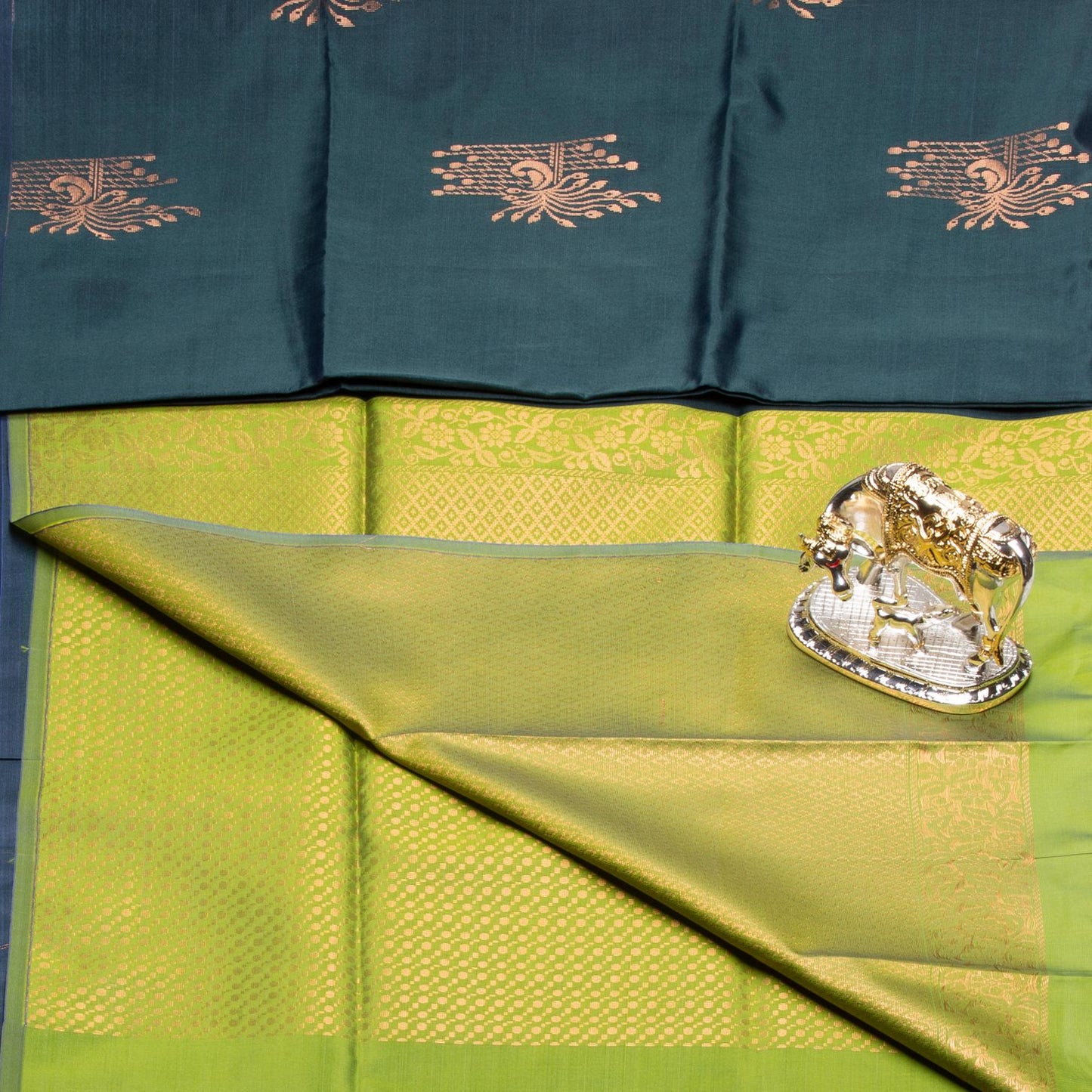 Kanchipuram Thread Persian Blue Silk Saree | KA10022
