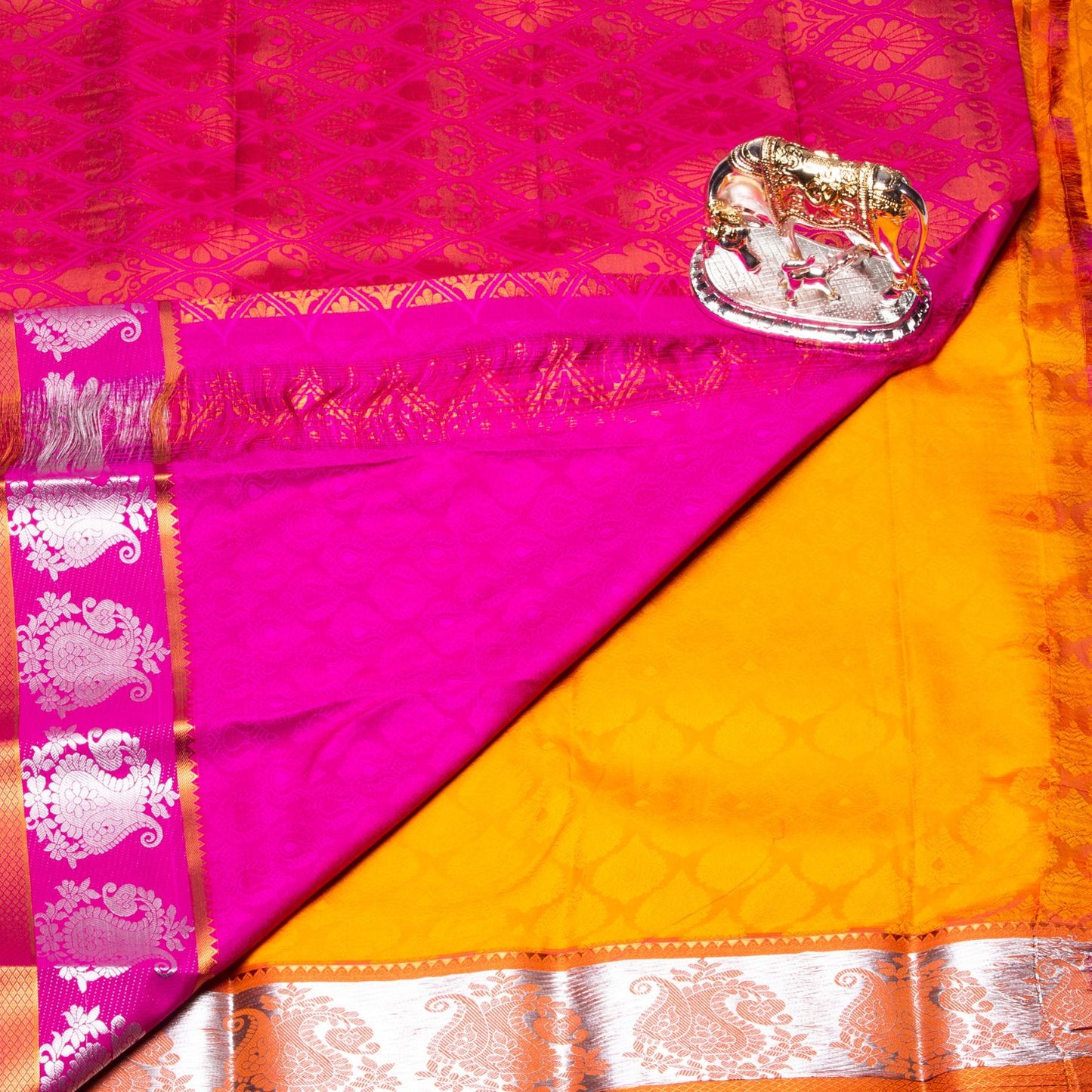 Kanchipuram Tissue Haladhi Silk Saree | KA10190