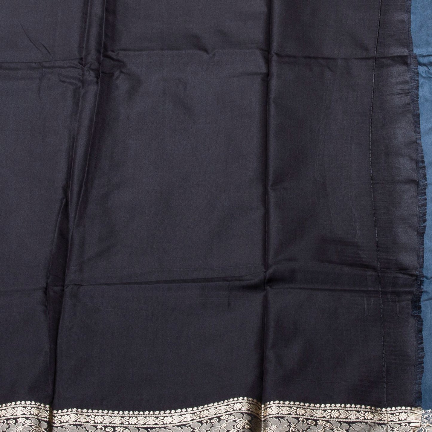 Kanchipuram Banarasi Dark Grey Silk Saree | KA10094
