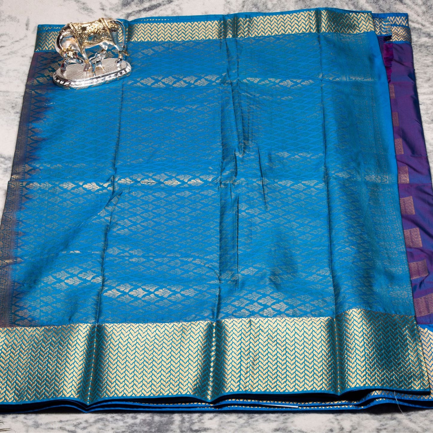 Kanchipuram Traditional Blue Silk Saree | KA10126