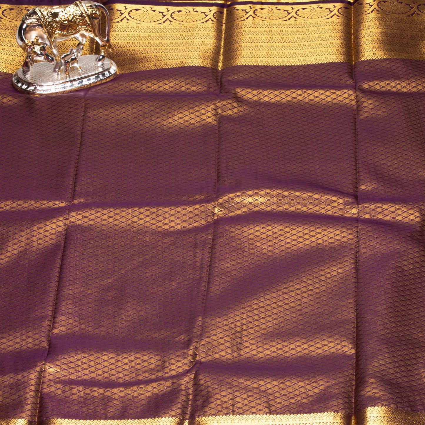 Kanchipuram Traditional Dark Honey Silk Saree | KA10130