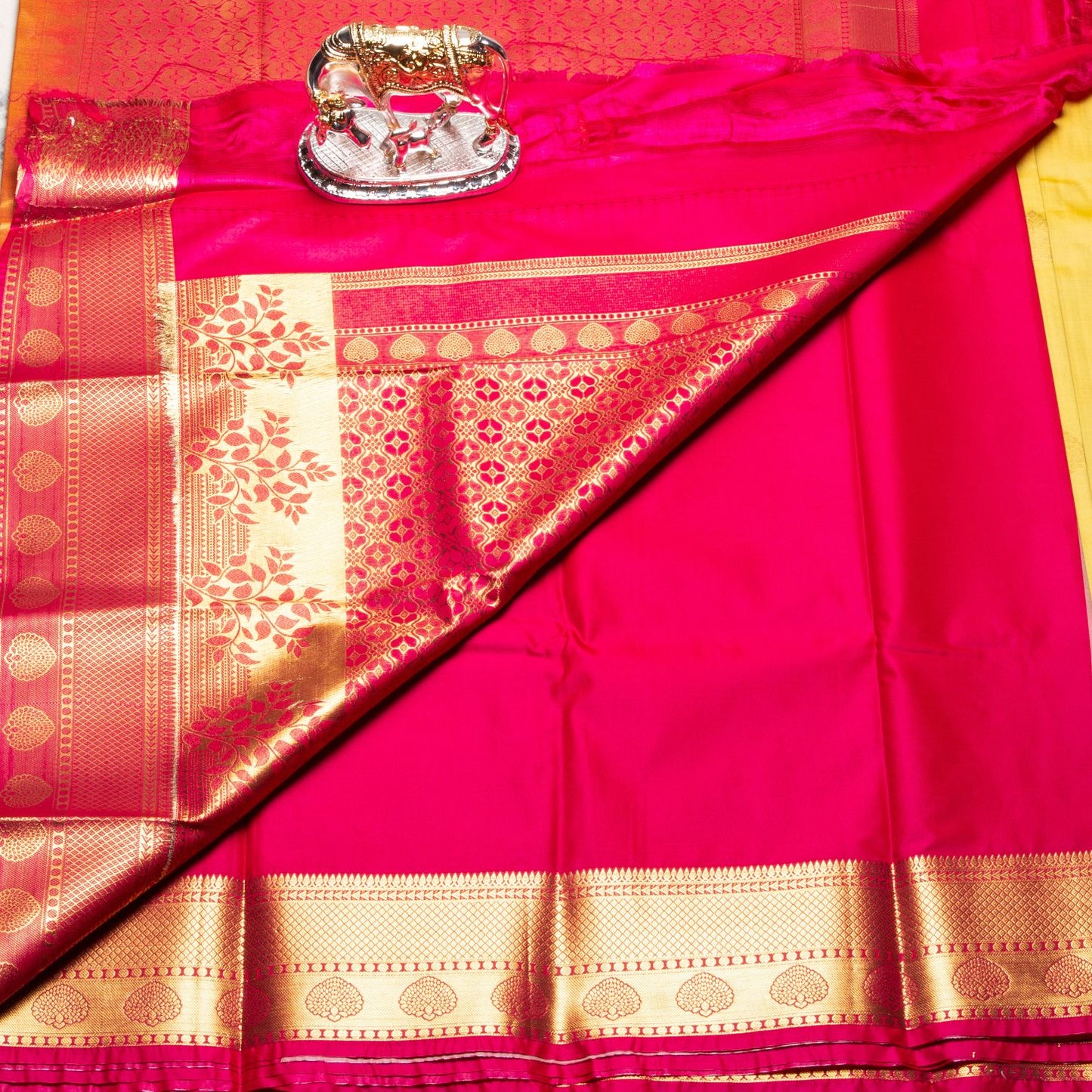 Kanchipuram Traditional Butter Yellow Silk Saree | KA10154