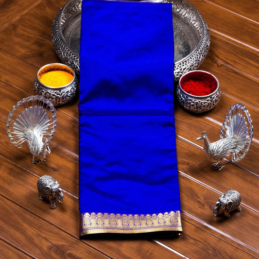 Kanchipuram Banarasi  Royale Blue Silk Saree | KA10078