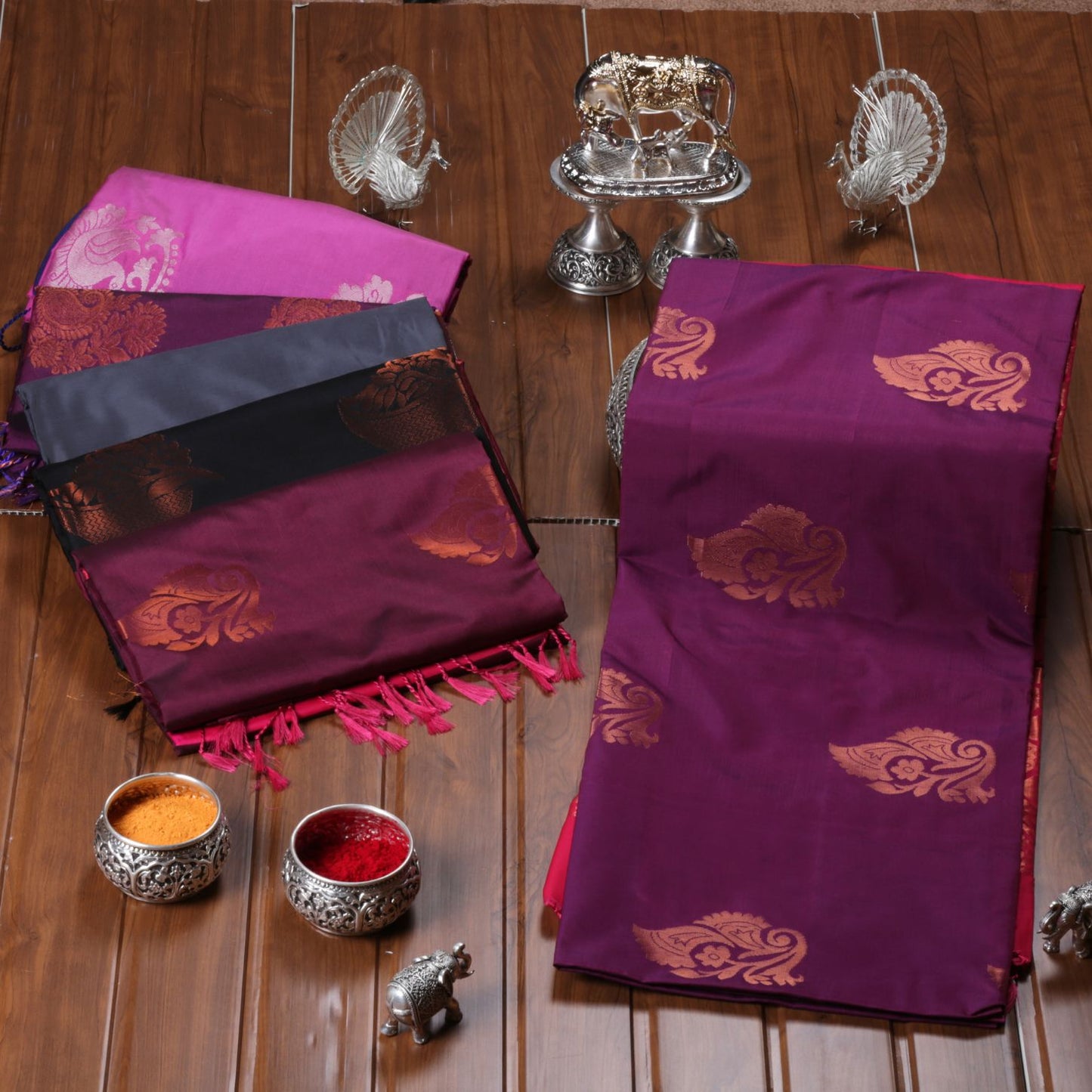 Kanchipuram Soft Iris Purple Silk Saree | KA10238