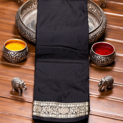 Kanchipuram Banarasi Black Silk Saree | KA10090