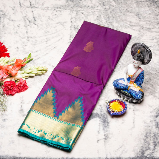 Kanchipuram Pure Chenese Purple Silk Saree | KA10160