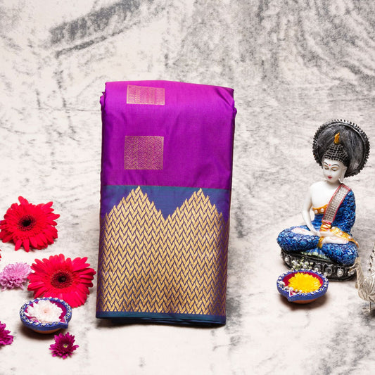 Kanchipuram Traditional Chinese Purple silk saree | KA10122