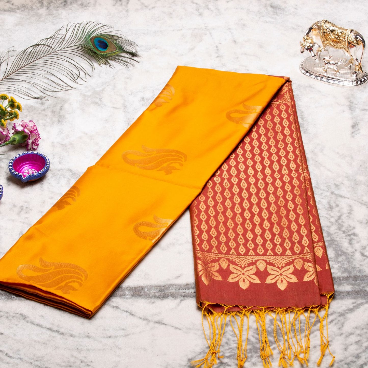 Kanchipuram Thread Haladhi Silk Saree | KA10030