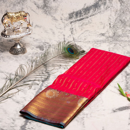 Kanchipuram Zary Red Silk Saree | KA10102