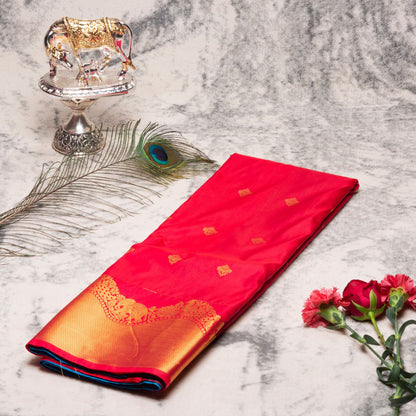 Kanchipuram Zary Red Silk Saree | KA10109