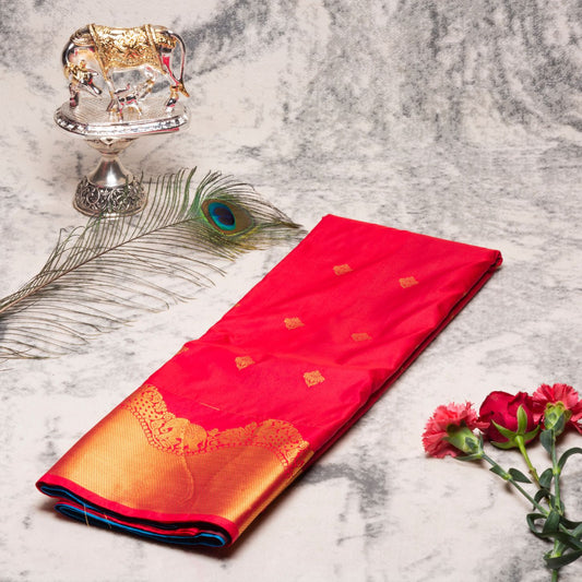 Kanchipuram Zary Red Silk Saree | KA10109