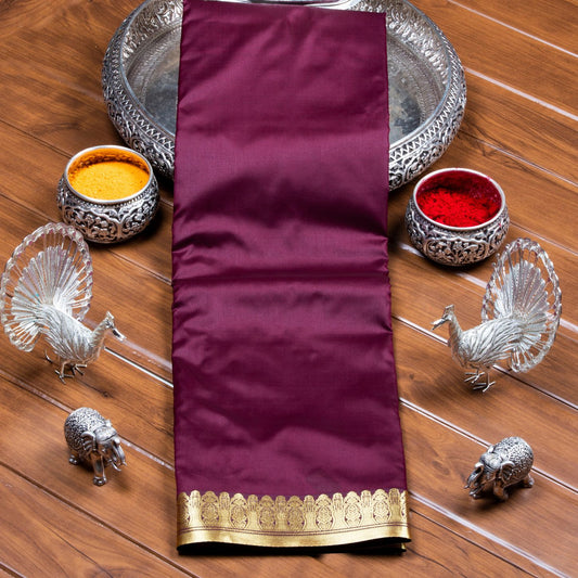 Kanchipuram Banarasi Brown Silk Saree | KA10082