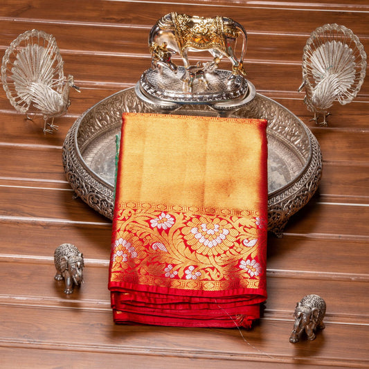 Kanchipuram Tissue Pista Green Silk Saree | KA10173