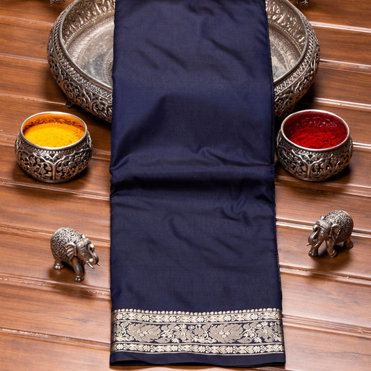 Kanchipuram Banarasi Indigo Silk Saree | KA10093
