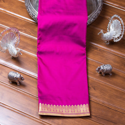 Kanchipuram Banarasi Magenta Dye Silk Saree | KA10083