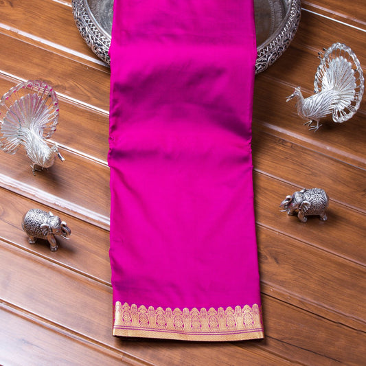 Kanchipuram Banarasi Magenta Dye Silk Saree | KA10083