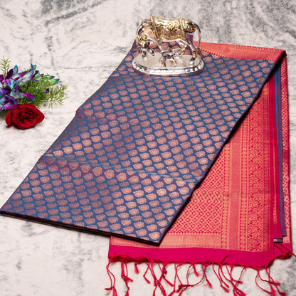 1000 Butta Blue Silk Saree | KA10071