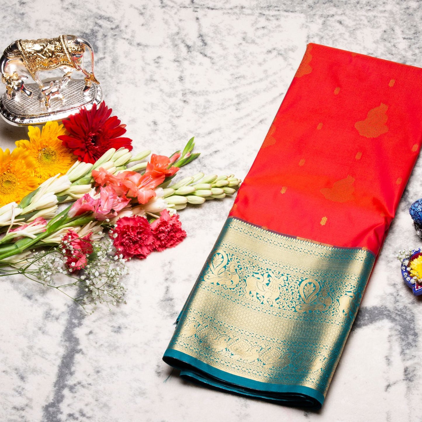 Kanchipuram Pure Red Silk Saree | KA10156