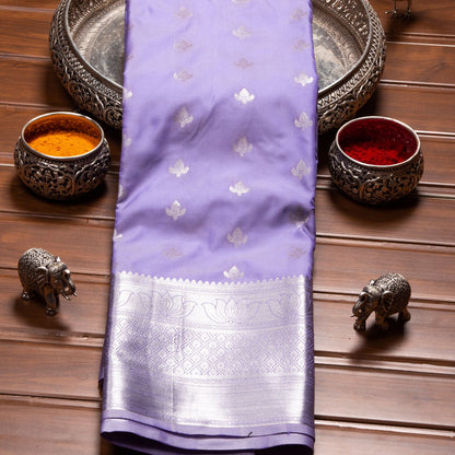 Silver Butta Lavender Silk Saree | KA10060