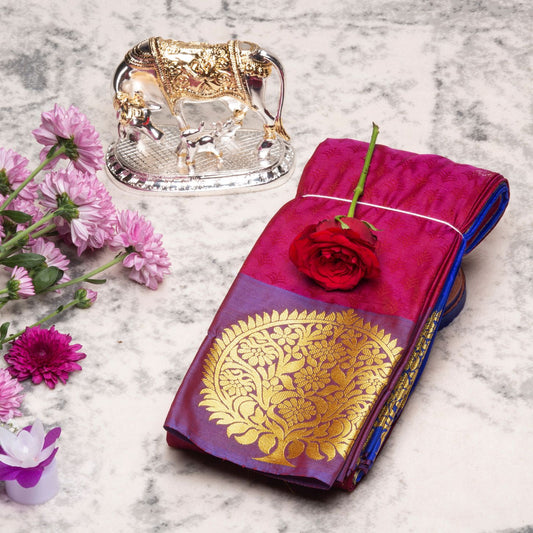 Kanchipuram Soft Lite Grape Silk Saree | KA10012