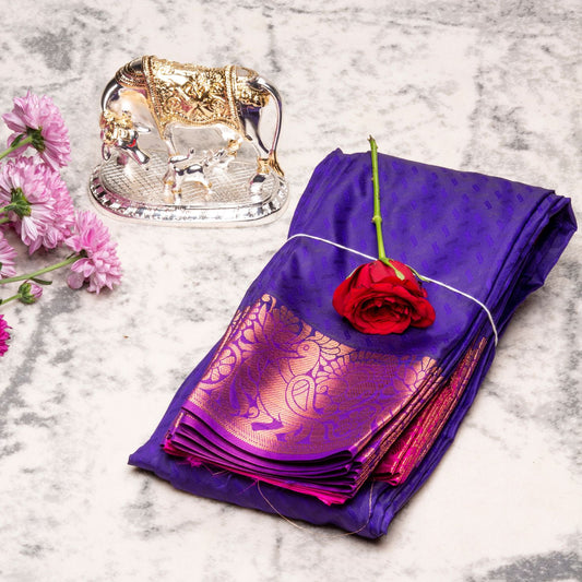 Kanchipuram Soft Raw Pink Silk Saree | KA10005
