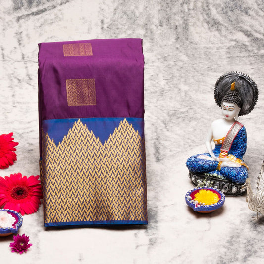 Kanchipuram Traditional Purple Silk Saree | KA10124