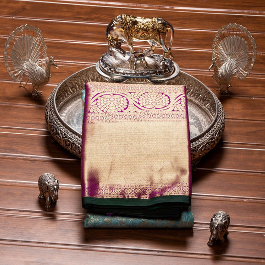Kanchipuram Tissue Baby Blue Silk Saree | KA10172