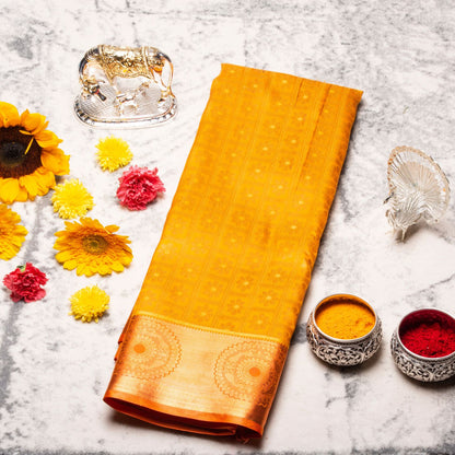 Kanchipuram Tissue Haladhi Silk Saree | KA10191