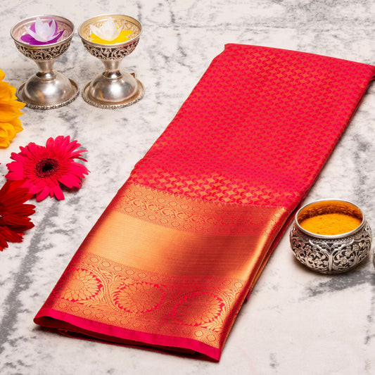 Kanchipuram Zary Red Silk Saree | KA10138